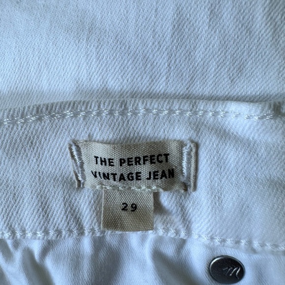 Madewell NWOT The Perfect Vintage Jean Cream White Denim, Size 29 - Picture 5 of 7